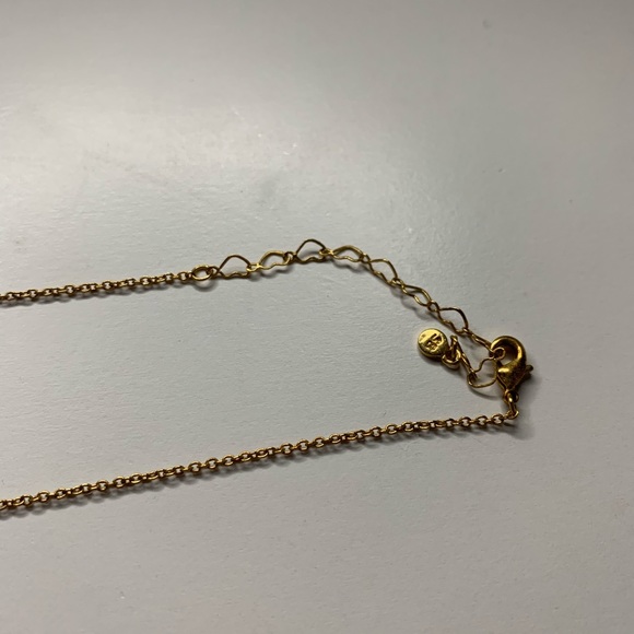 Open Circle Abstract Dainty Goldtone Necklace - Picture 4 of 6